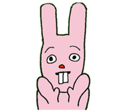 An uncle and rabbit sticker #7422852