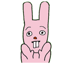 An uncle and rabbit sticker #7422852