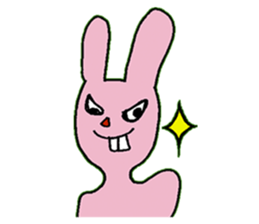 An uncle and rabbit sticker #7422854