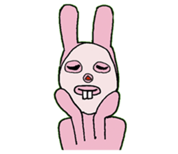 An uncle and rabbit sticker #7422855