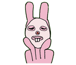 An uncle and rabbit sticker #7422855