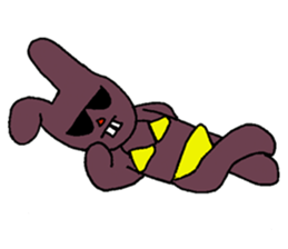 An uncle and rabbit sticker #7422856