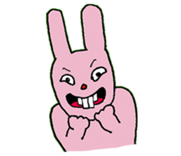 An uncle and rabbit sticker #7422858