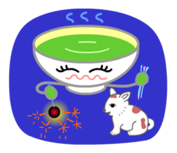 Ryoku of matcha is calm and tough. sticker #7425246