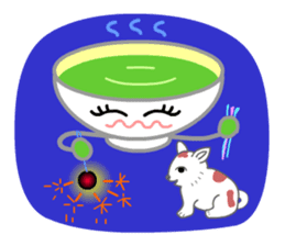 Ryoku of matcha is calm and tough. sticker #7425246
