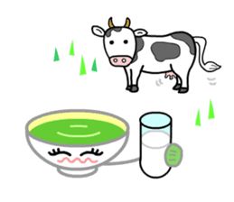Ryoku of matcha is calm and tough. sticker #7425258