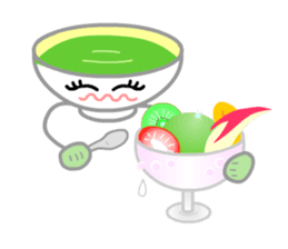 Ryoku of matcha is calm and tough. sticker #7425260