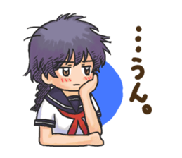 Shy Luna of 2 grade B class in summer sticker #7428644