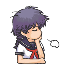 Shy Luna of 2 grade B class in summer sticker #7428646