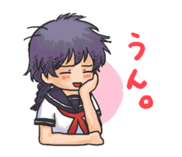 Shy Luna of 2 grade B class in summer sticker #7428647
