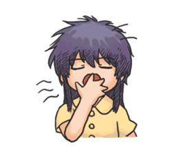 Shy Luna of 2 grade B class in summer sticker #7428648