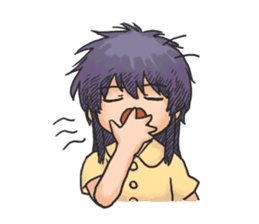 Shy Luna of 2 grade B class in summer sticker #7428648