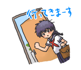 Shy Luna of 2 grade B class in summer sticker #7428651