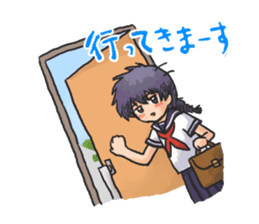 Shy Luna of 2 grade B class in summer sticker #7428651