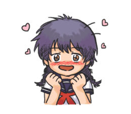 Shy Luna of 2 grade B class in summer sticker #7428652