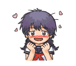 Shy Luna of 2 grade B class in summer sticker #7428652