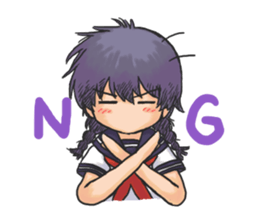 Shy Luna of 2 grade B class in summer sticker #7428653