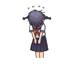 Shy Luna of 2 grade B class in summer sticker #7428659