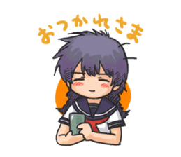 Shy Luna of 2 grade B class in summer sticker #7428661