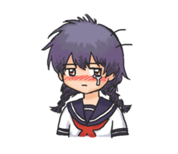 Shy Luna of 2 grade B class in summer sticker #7428662