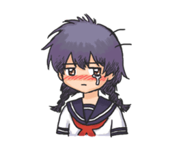 Shy Luna of 2 grade B class in summer sticker #7428662