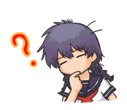 Shy Luna of 2 grade B class in summer sticker #7428663