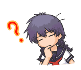 Shy Luna of 2 grade B class in summer sticker #7428663