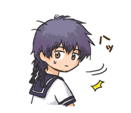 Shy Luna of 2 grade B class in summer sticker #7428665