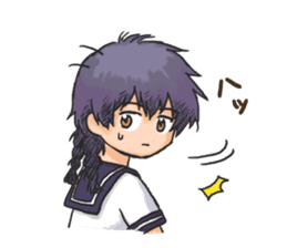 Shy Luna of 2 grade B class in summer sticker #7428665