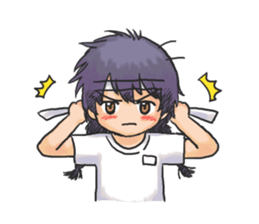 Shy Luna of 2 grade B class in summer sticker #7428668