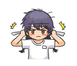 Shy Luna of 2 grade B class in summer sticker #7428668