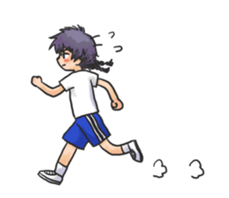 Shy Luna of 2 grade B class in summer sticker #7428670