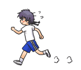 Shy Luna of 2 grade B class in summer sticker #7428670