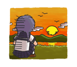 Shy Luna of 2 grade B class in summer sticker #7428672