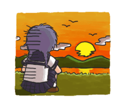 Shy Luna of 2 grade B class in summer sticker #7428672