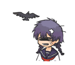 Shy Luna of 2 grade B class in summer sticker #7428673