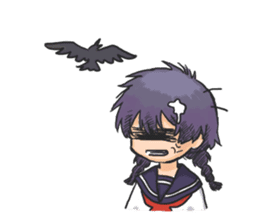 Shy Luna of 2 grade B class in summer sticker #7428673