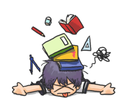 Shy Luna of 2 grade B class in summer sticker #7428675