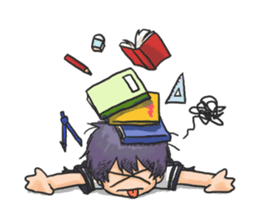 Shy Luna of 2 grade B class in summer sticker #7428675