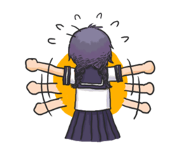 Shy Luna of 2 grade B class in summer sticker #7428677