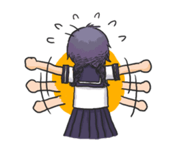 Shy Luna of 2 grade B class in summer sticker #7428677