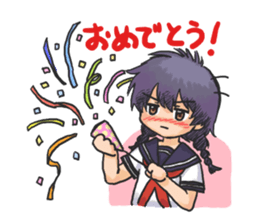 Shy Luna of 2 grade B class in summer sticker #7428678