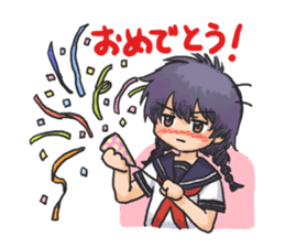 Shy Luna of 2 grade B class in summer sticker #7428678