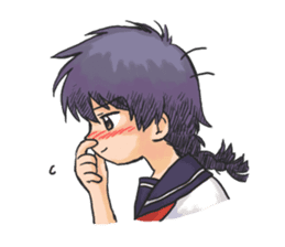 Shy Luna of 2 grade B class in summer sticker #7428679