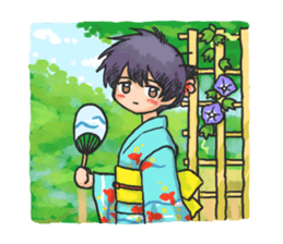 Shy Luna of 2 grade B class in summer sticker #7428683