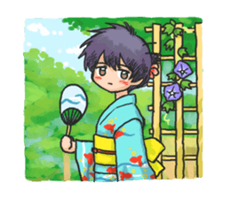 Shy Luna of 2 grade B class in summer sticker #7428683