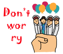 Intern @ in the hand of merci sticker #7432406