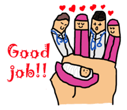 Intern @ in the hand of merci sticker #7432409