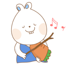 Chubby rabbit & carrot sticker #7435336