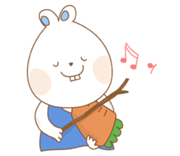 Chubby rabbit & carrot sticker #7435336